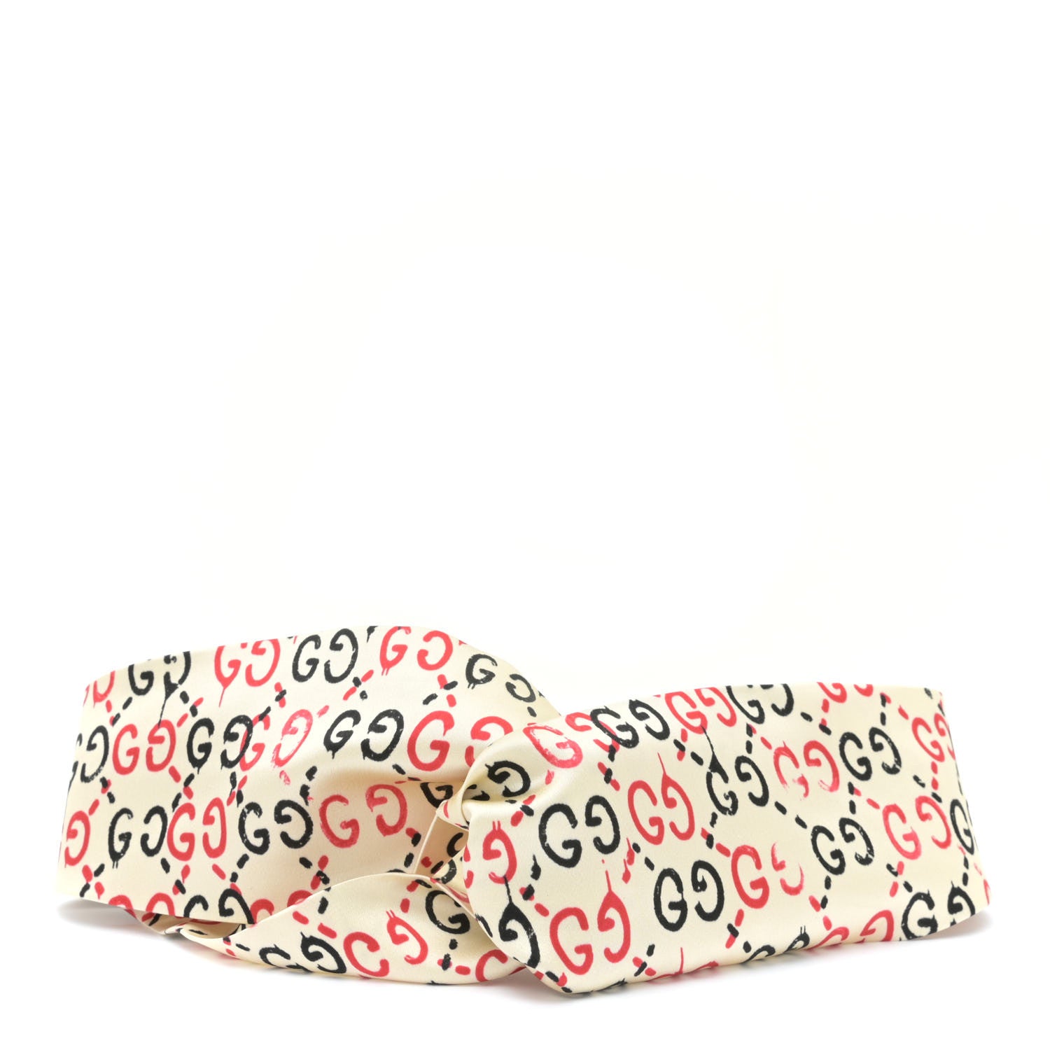 Gucci Silk GucciGhost Print Duchesse Headband White 1 of 5