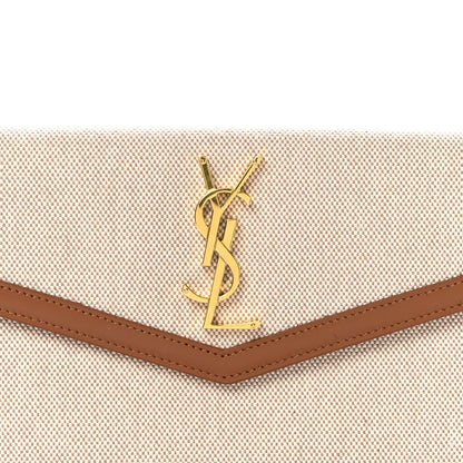 Saint Laurent Canvas Uptown Pouch Natural Beige Brick 8 of 8