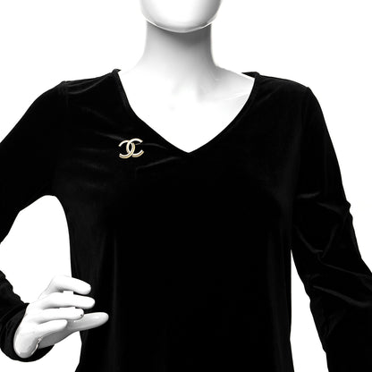 Chanel Resin Crystal CC Brooch Silver Yellow 2 of 4