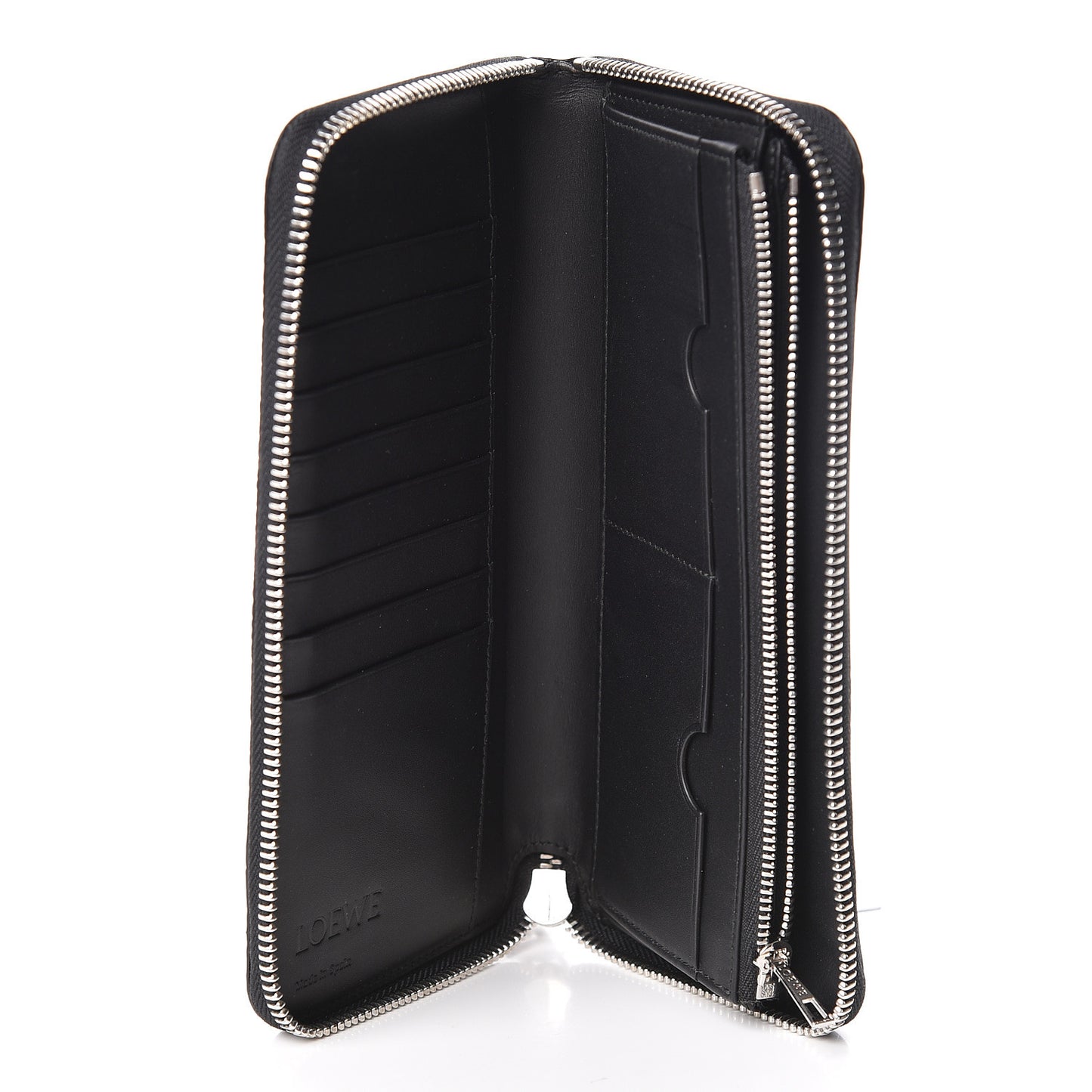 Calfskin Puzzle Open Wallet Black