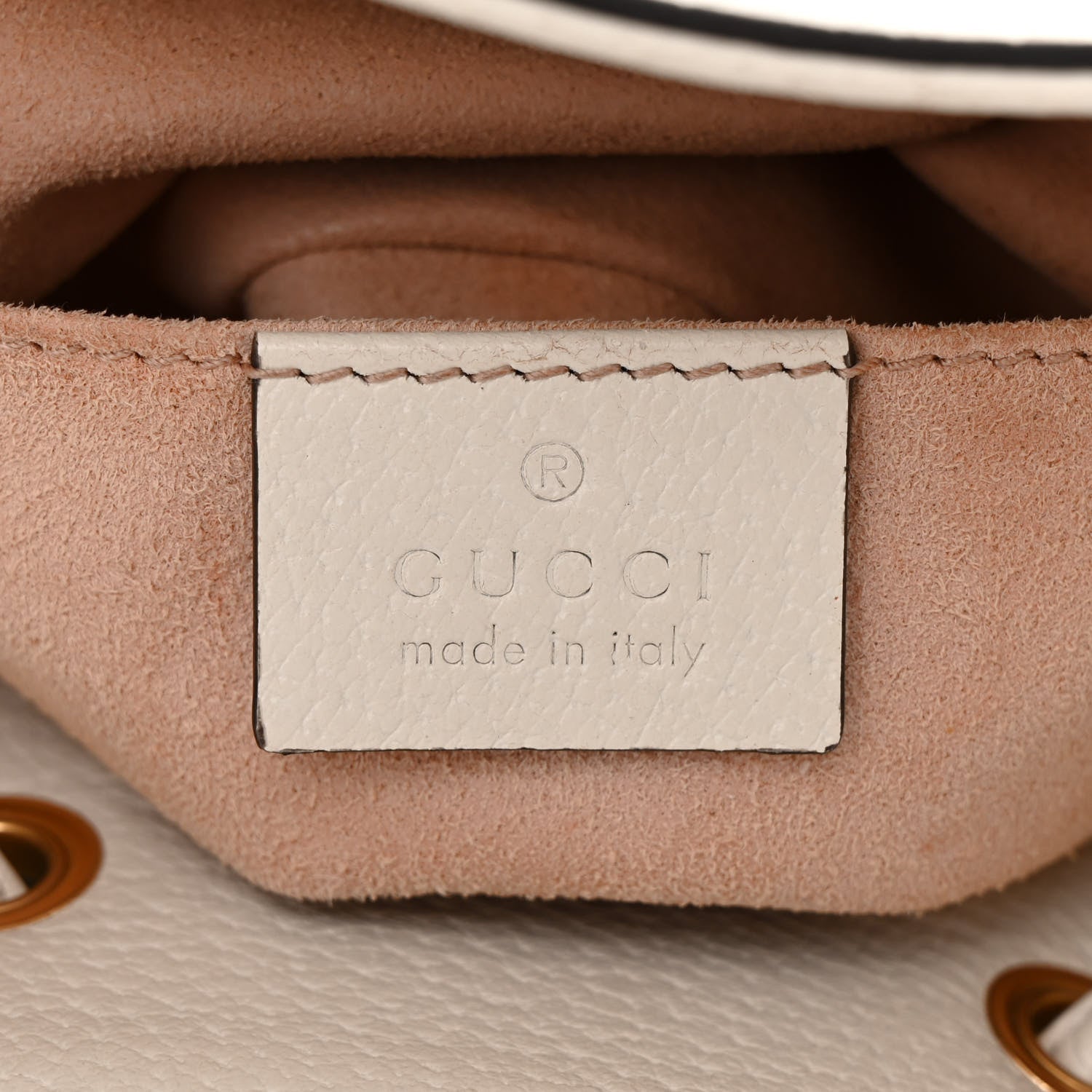 Gucci Glazed Textured Calfskin Web Small Ophidia Bucket Bag Mystic White 6 of 12