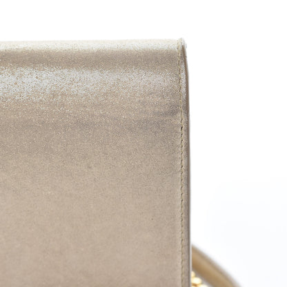 Saint Laurent Metallic Fabric Monogram Envelope Chain Wallet Light Gold 13 of 14
