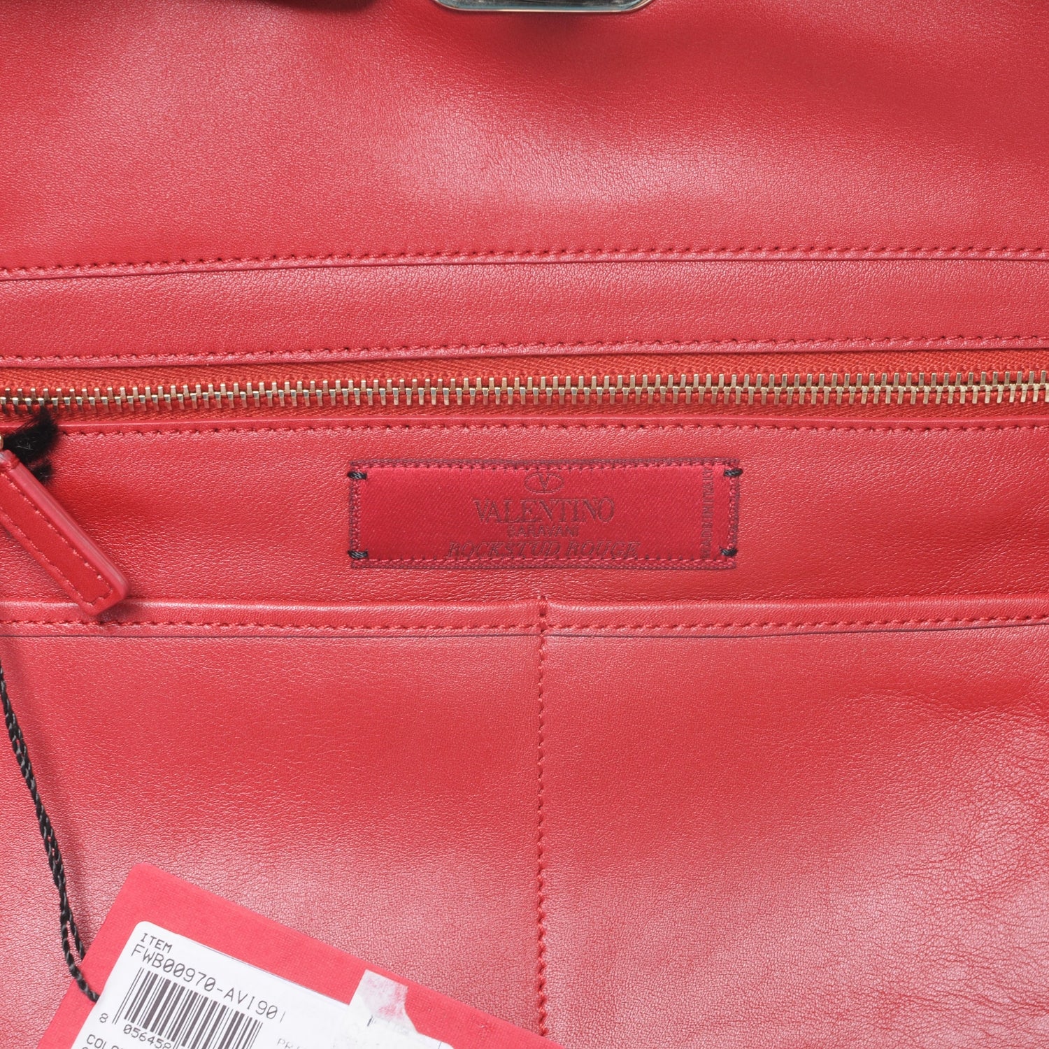 Valentino Garavani Vitello All Over Stud Rockstud Tote Red 7 of 8