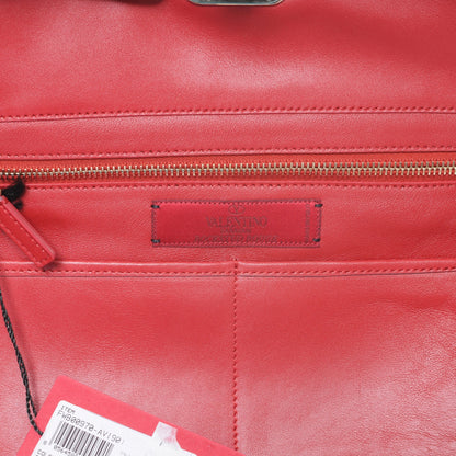 Valentino Garavani Vitello All Over Stud Rockstud Tote Red 7 of 8