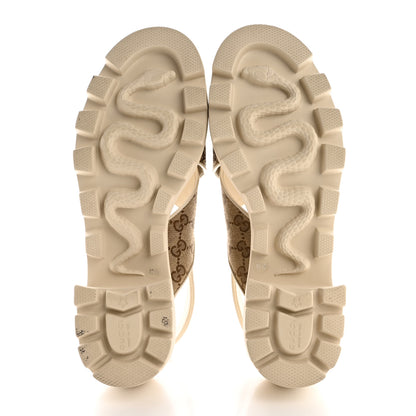Gucci Monogram Granada Kid Trip 40/72mm Lug Sole Sandals 40.5 Beige Ebony Mystic White 6 of 13