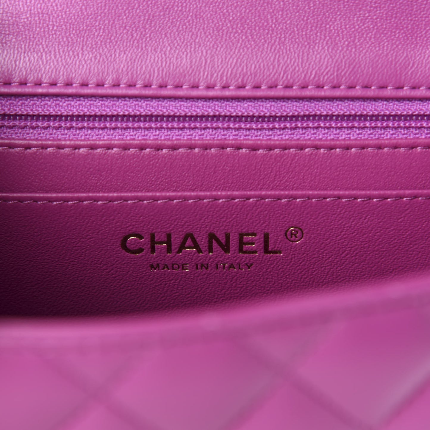 Lambskin Quilted Mini Square Flap Purple