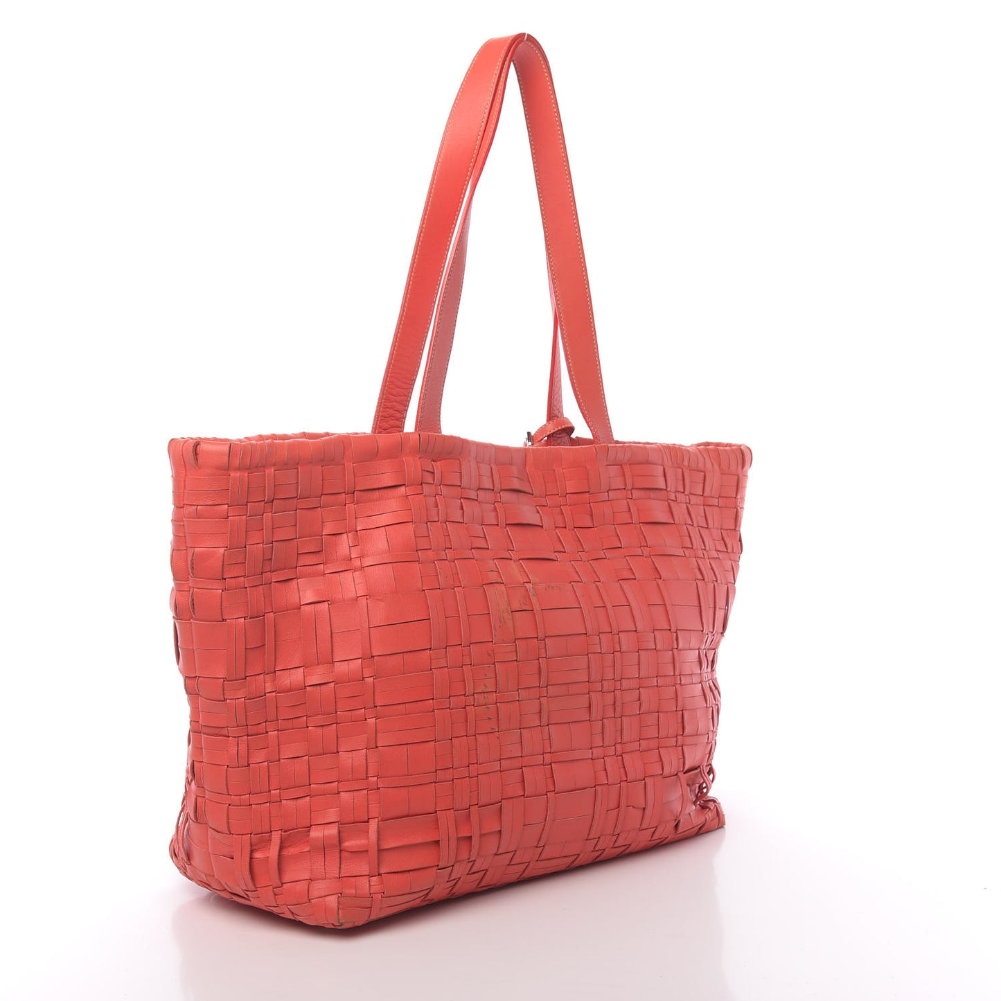 Nappa Woven Tote Corallo