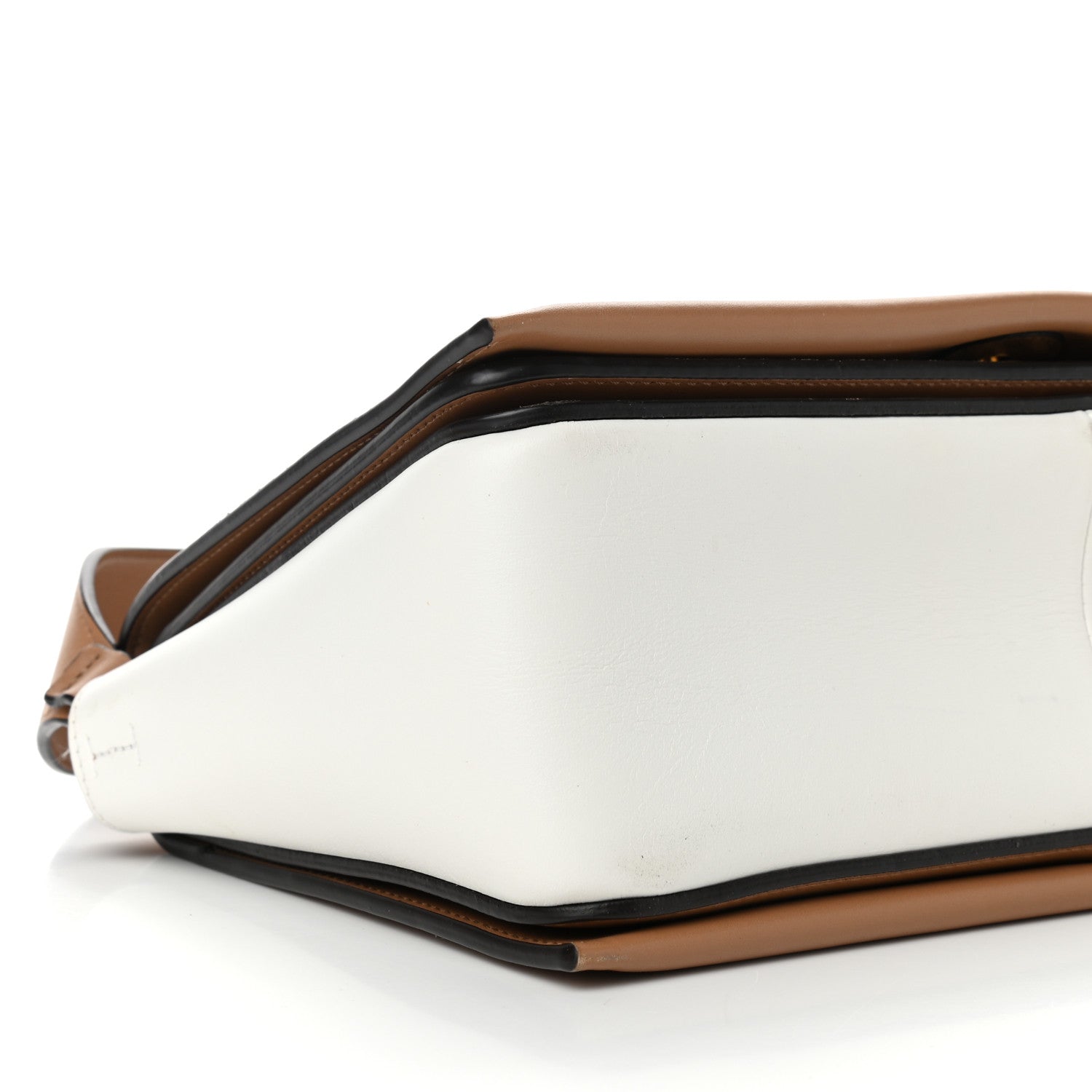 Celine Shiny Smooth Calfskin Medium Frame Shoulder Bag Tan Optic White 8 of 11