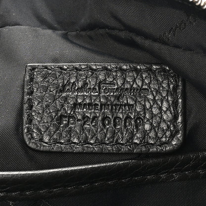 Salvatore Ferragamo Calfskin Gancini Embossed Belt Bag Black 6 of 9