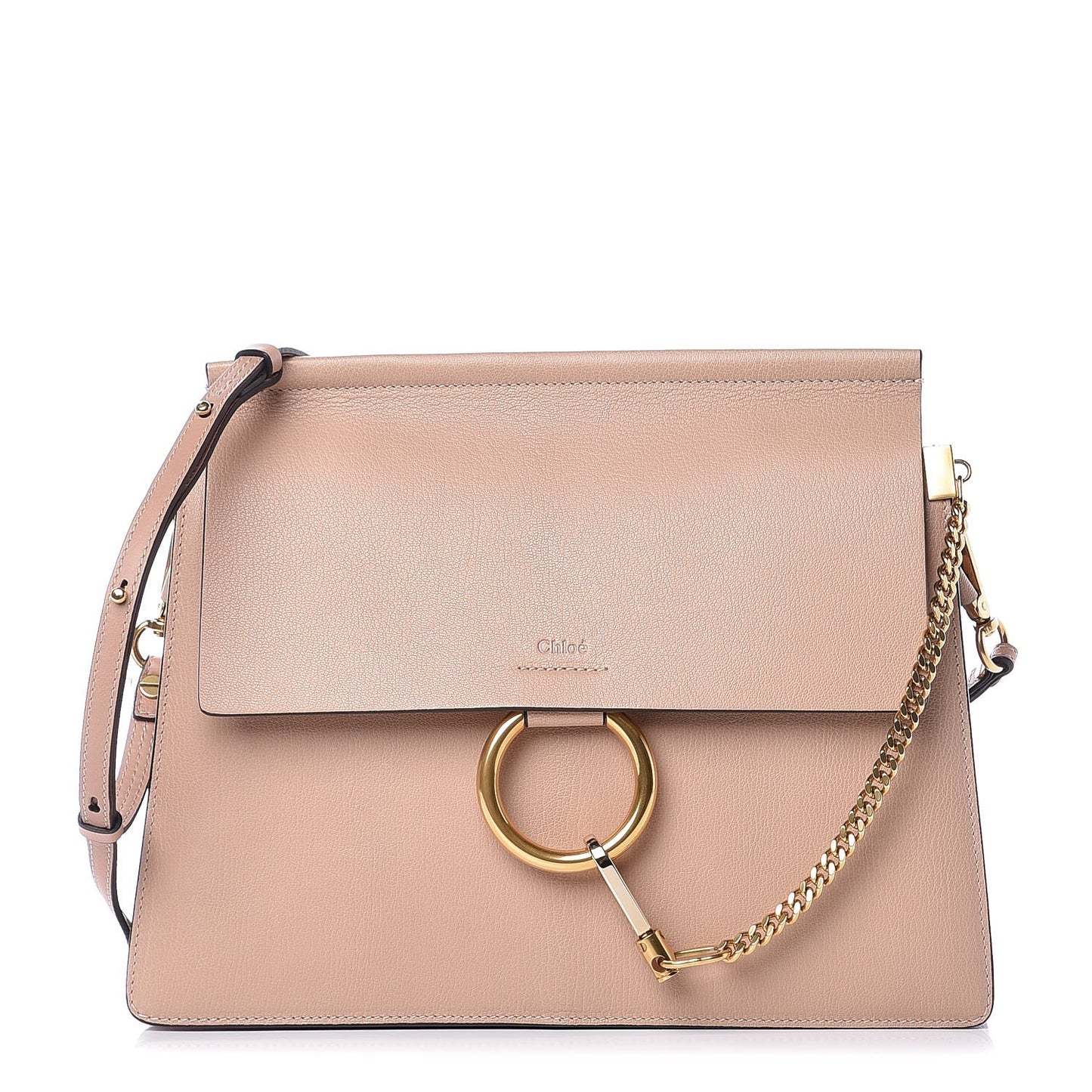 Calfskin Medium Faye Shoulder Bag Biscotti Beige