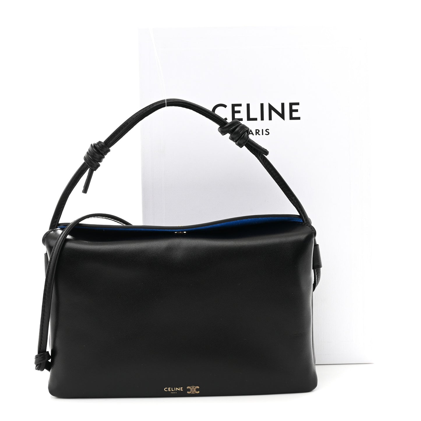 Smooth Lambskin Trio Flap Crossbody Bag Black