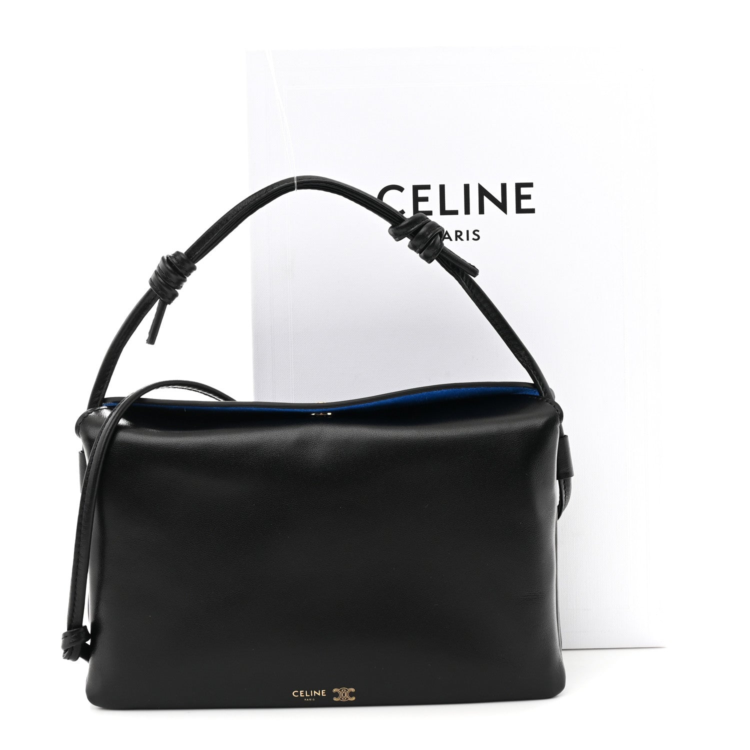 Celine Smooth Lambskin Trio Flap Crossbody Bag Black 11 of 11