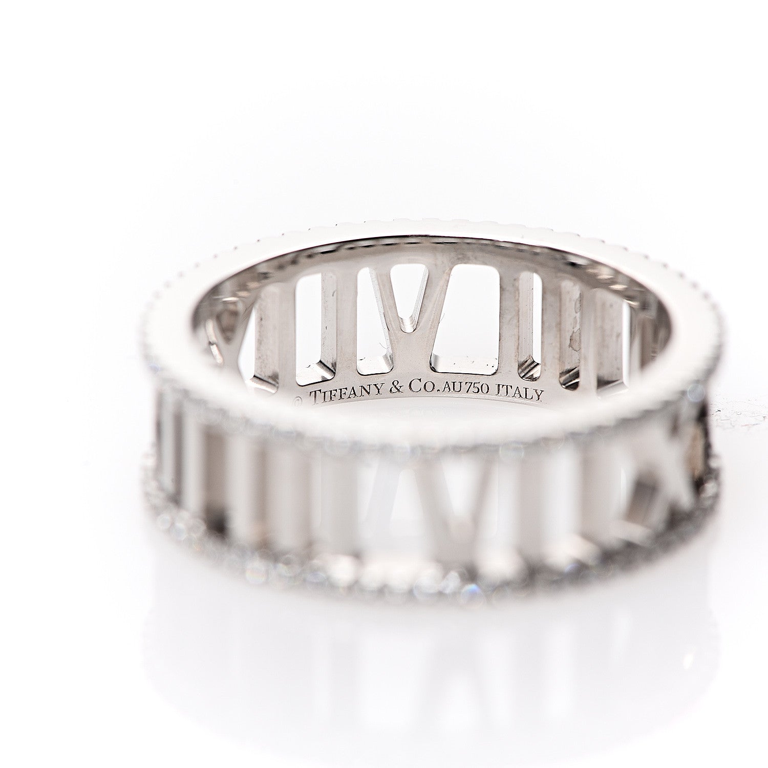 Tiffany 18K White Gold Diamond Atlas Open Pave Ring 56 7.5 3 of 4