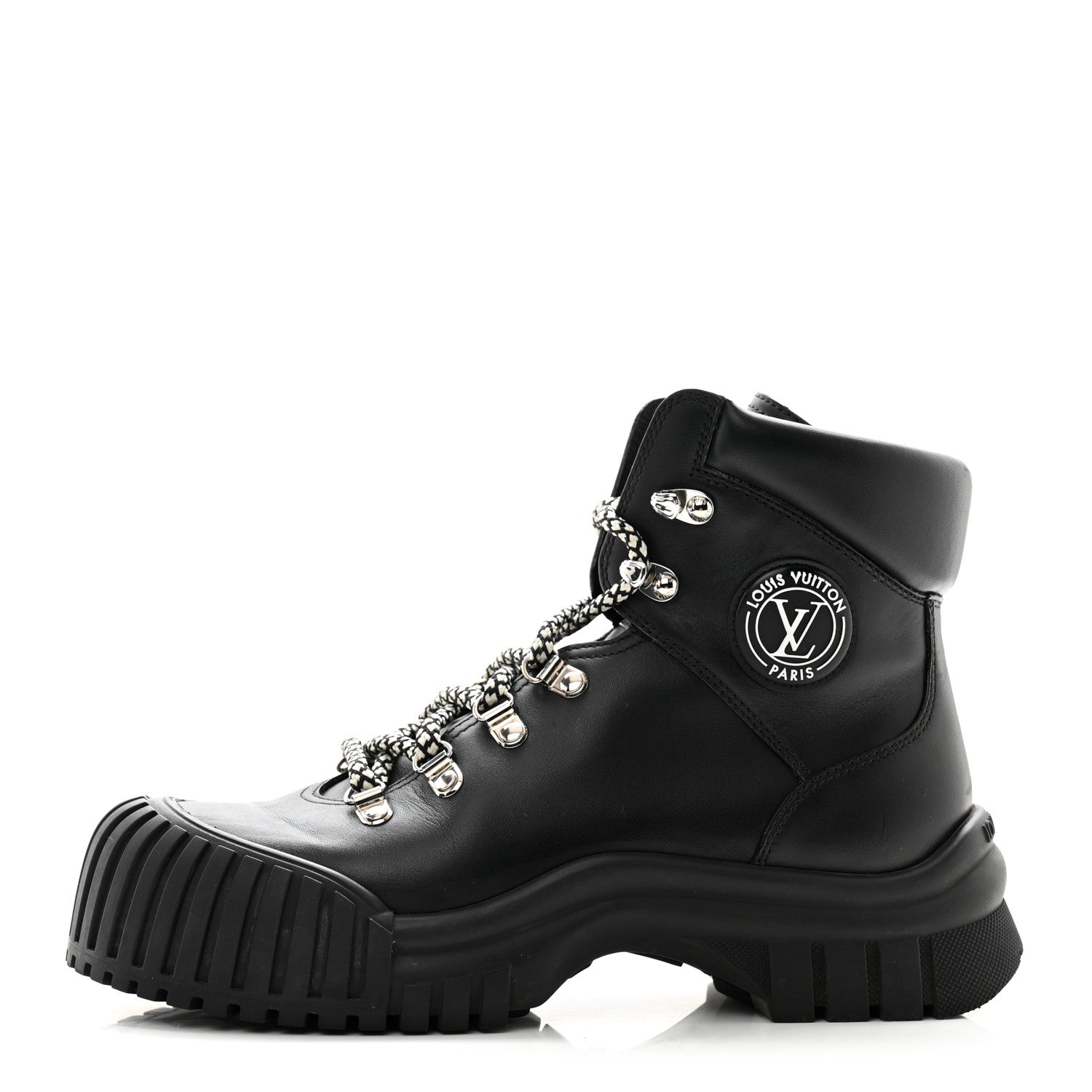 Louis Vuitton Calfskin Patent Monogram Ruby Flat Ranger Boots 38 Black 1 of 11