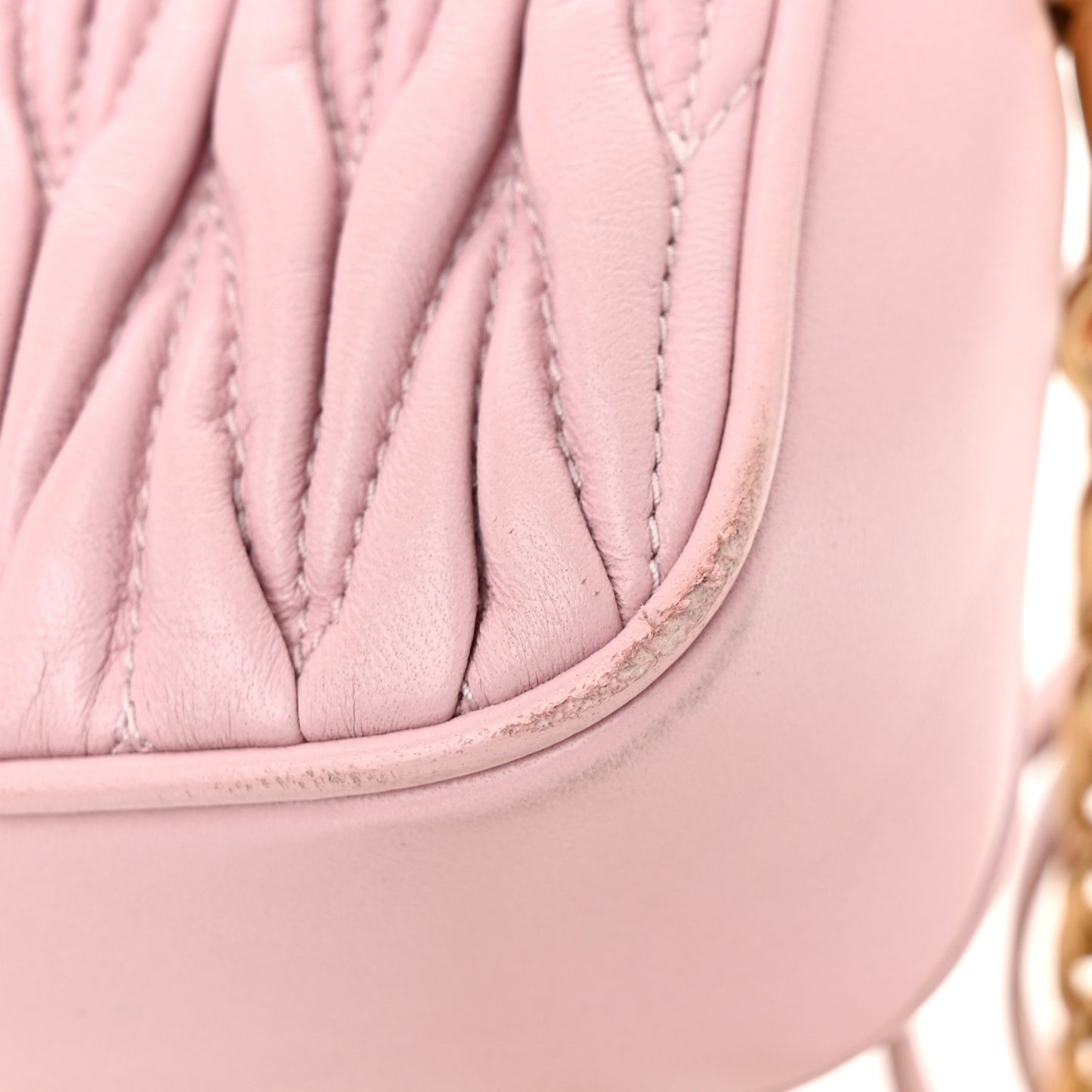 Nappa Matelasse Double Zip Chain Shoulder Bag Alabastro