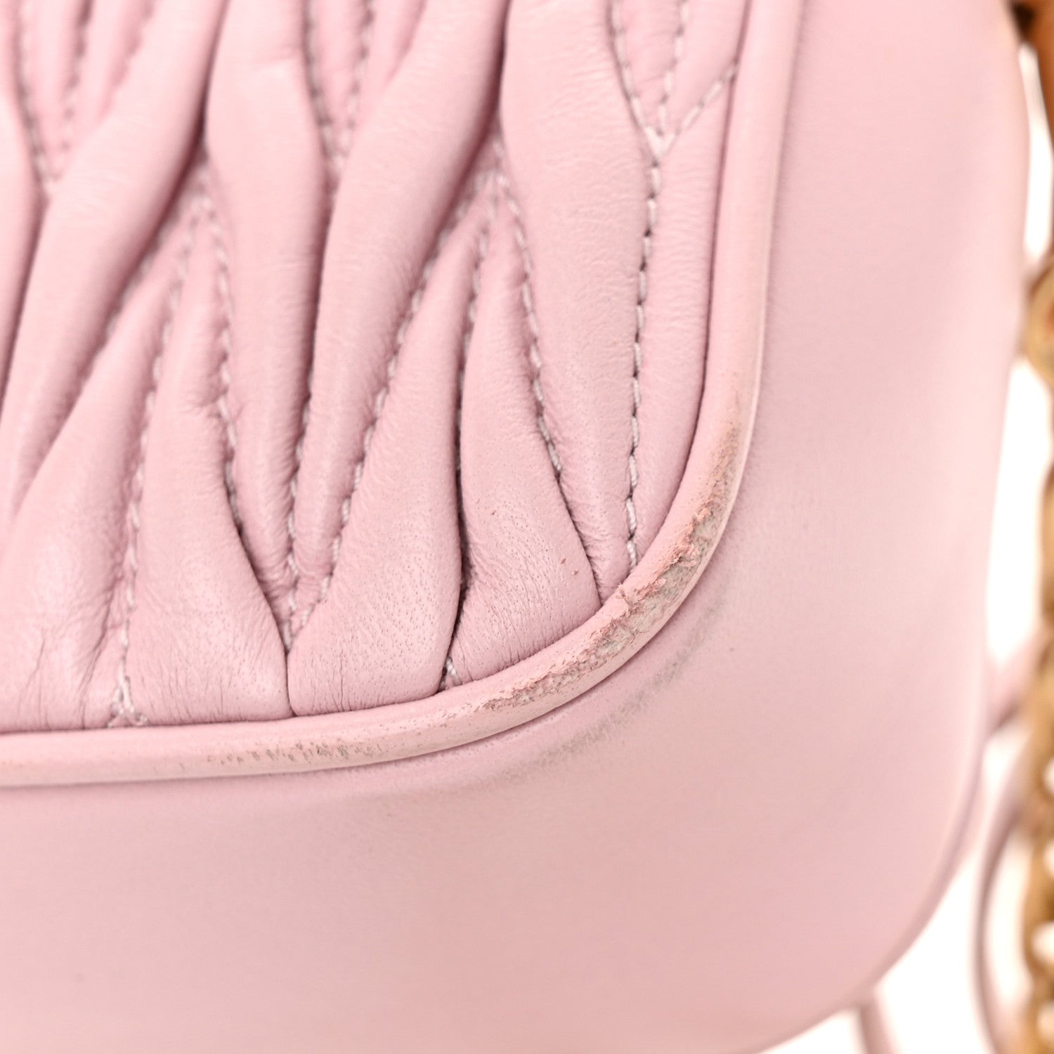 Miu Miu Nappa Matelasse Double Zip Chain Shoulder Bag Alabastro 11 of 12