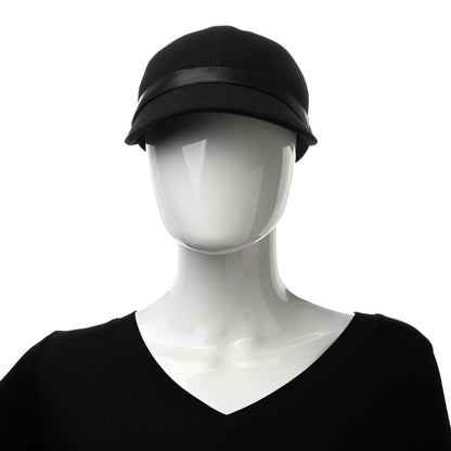 Hermes Cashmere Lambskin Cap 56 Black 2 of 9
