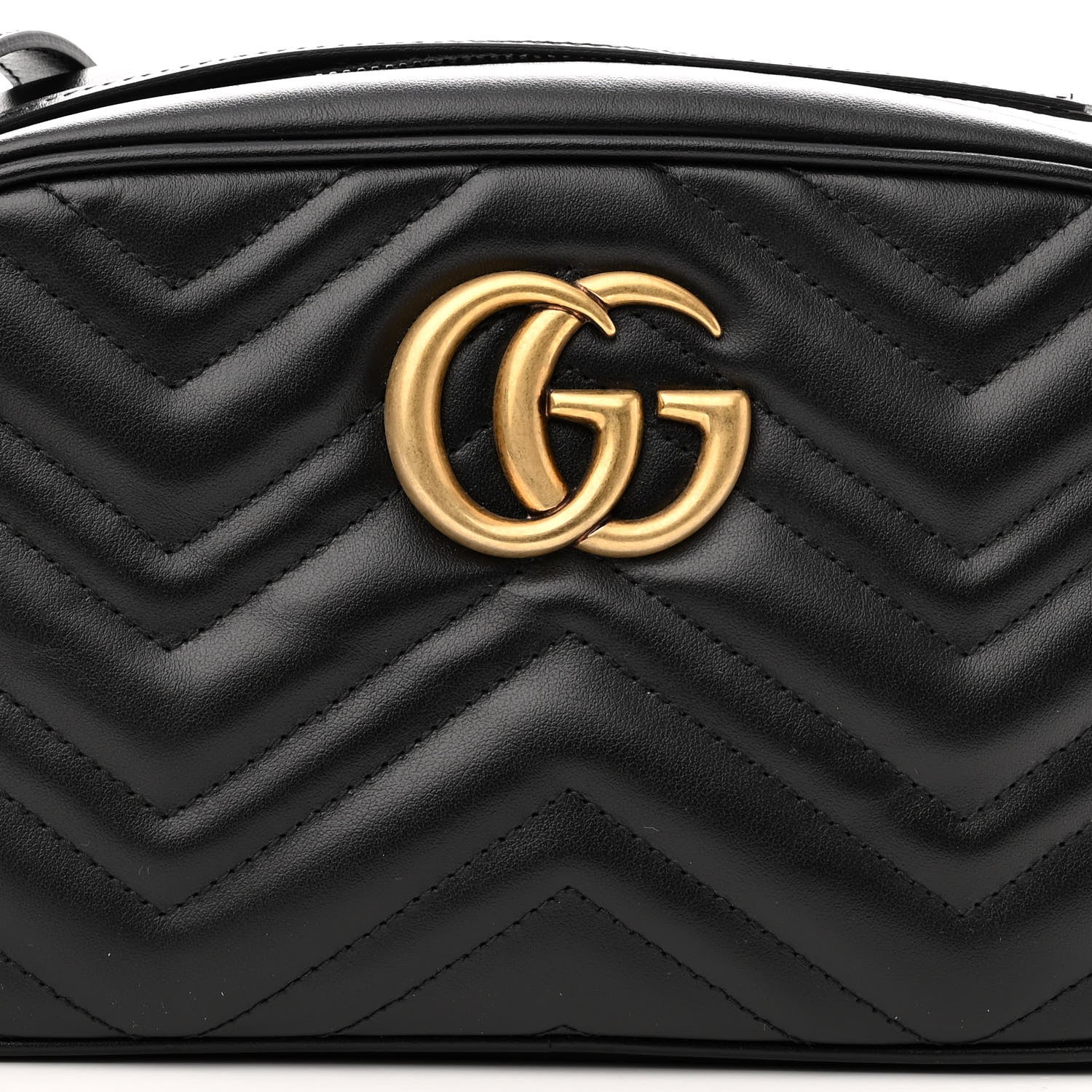 Gucci Calfskin Matelasse Small GG Marmont Chain Shoulder Bag Black 7 of 10