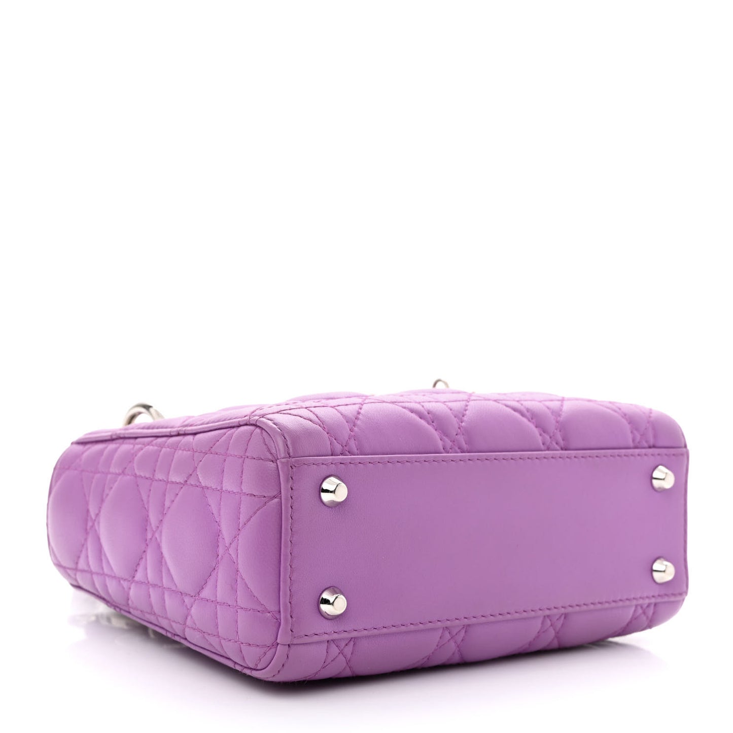 Lambskin Cannage Mini Lady Dior Purple