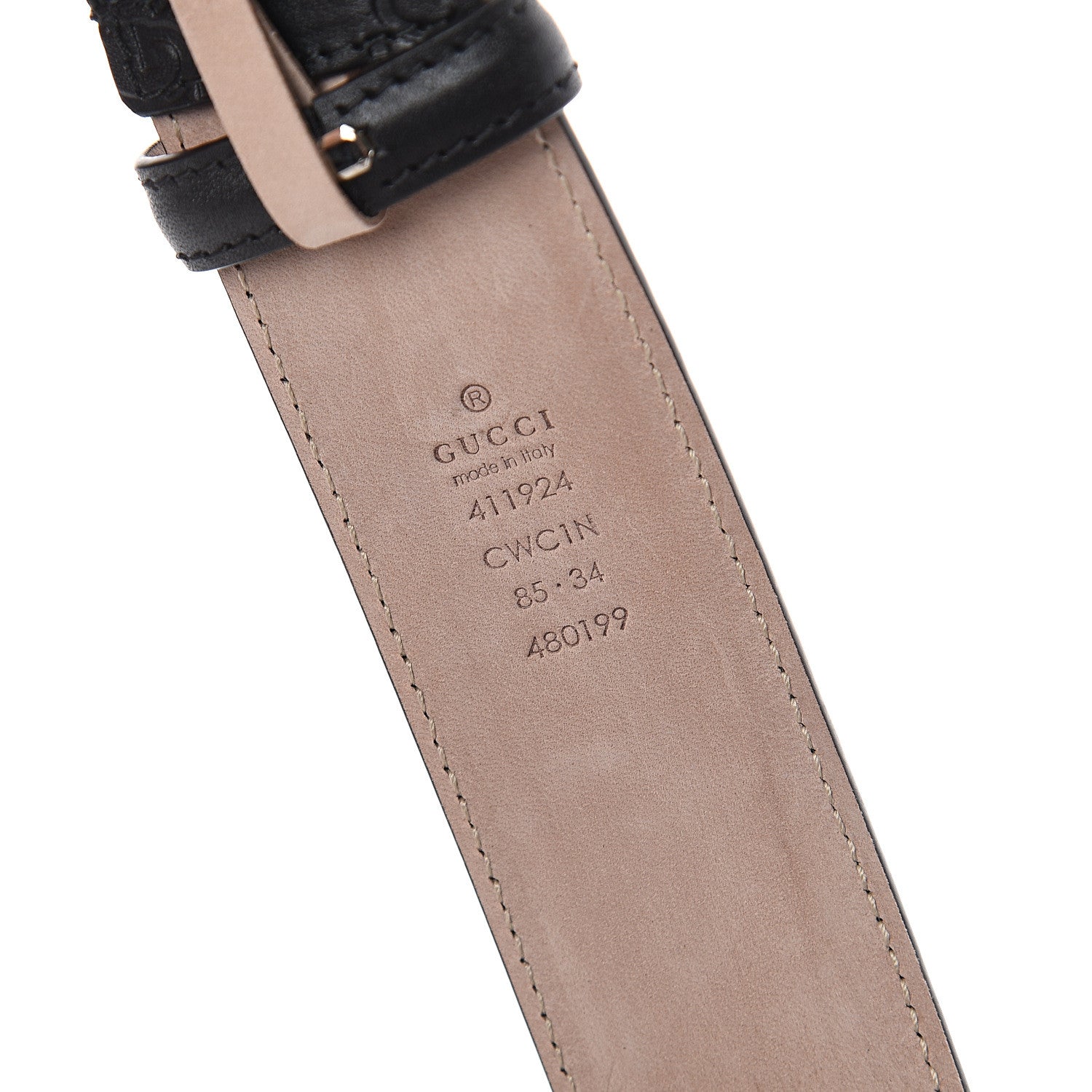Gucci Guccissima Signature Interlocking G 40mm Belt 85 34 Black 3 of 5