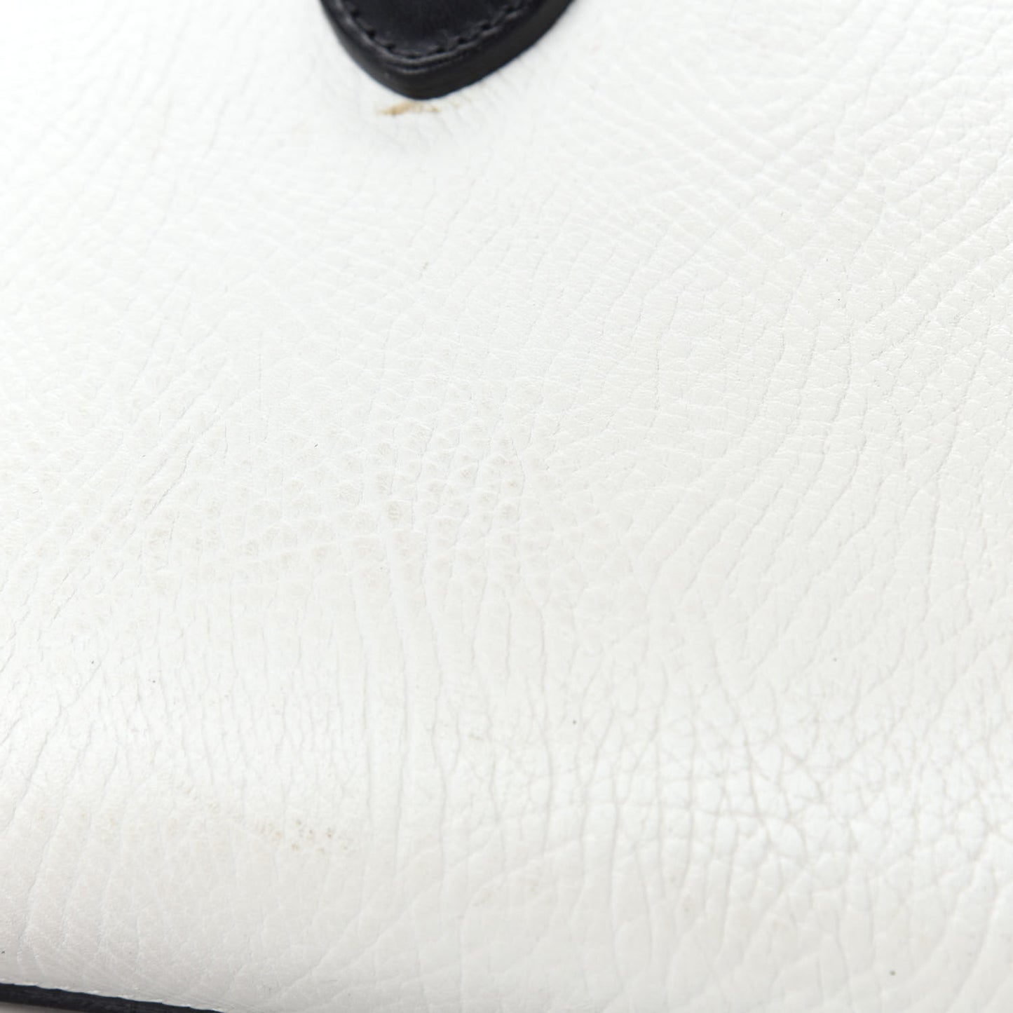 Elephant Calfskin Bi-Color Small Tie Knot Tote White Black