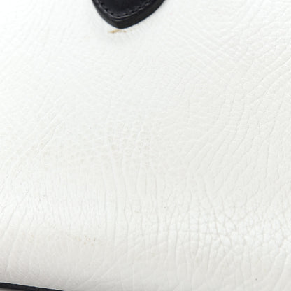 Celine Elephant Calfskin Bi-Color Small Tie Knot Tote White Black 9 of 22
