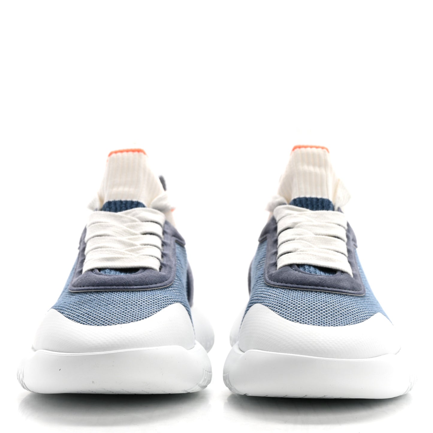 Knit Suede Goatskin Womens Crew Sneakers 38 Multicolor Bleu