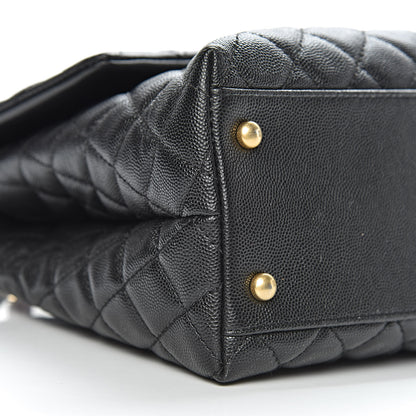 Chanel Caviar Lizard Quilted Medium Coco Handle Flap Black 8 of 10