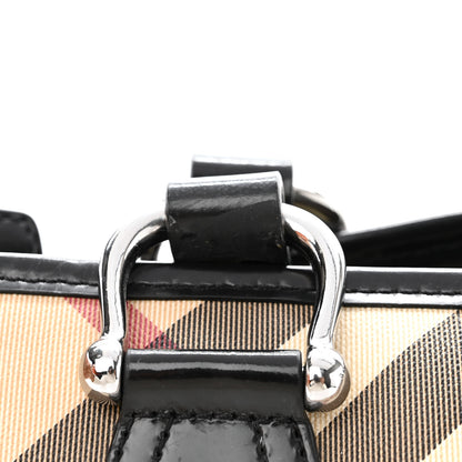 Burberry Patent Trim Nova Check Shopper Tote Black 13 of 14