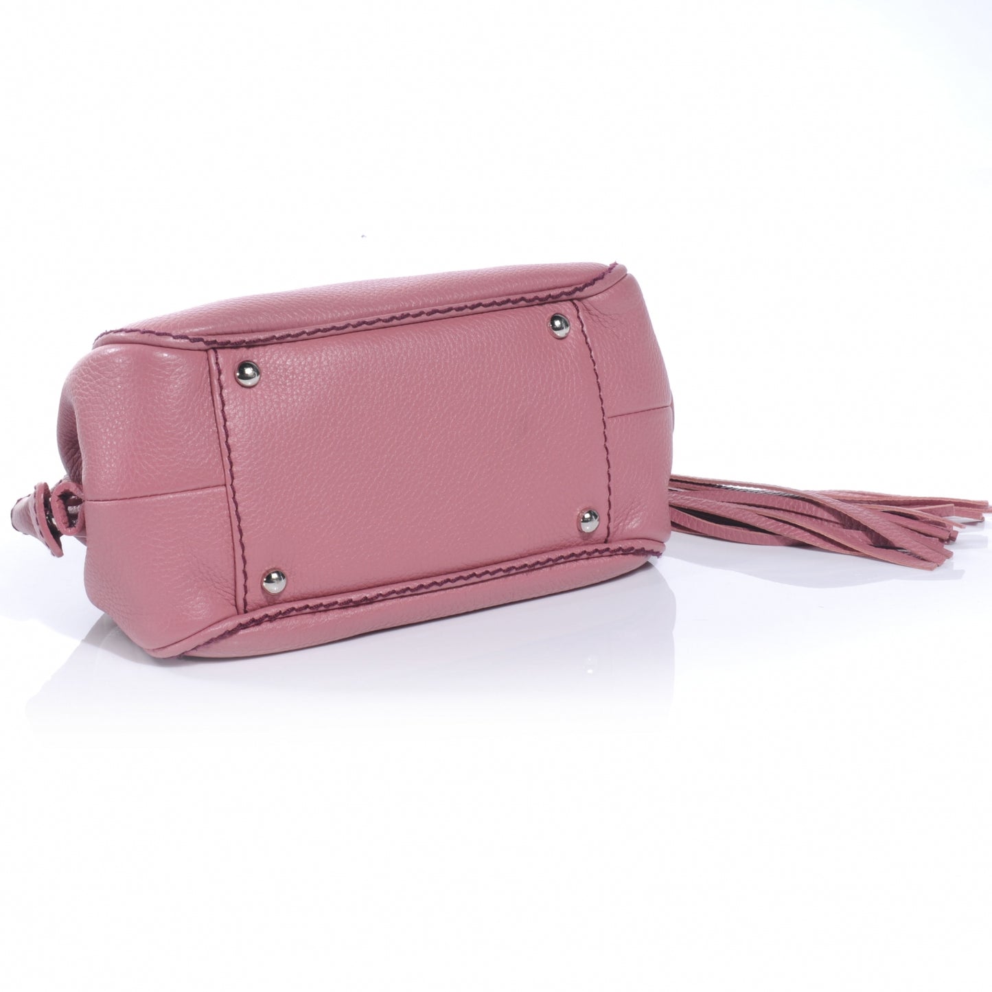 Leather Small Tassel Handbag Pink