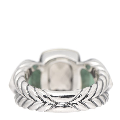 David Yurman Sterling Silver 18K Yellow Gold Green Onyx Smoky Quartz Three Stone Ring 55/7.25 4 of 6