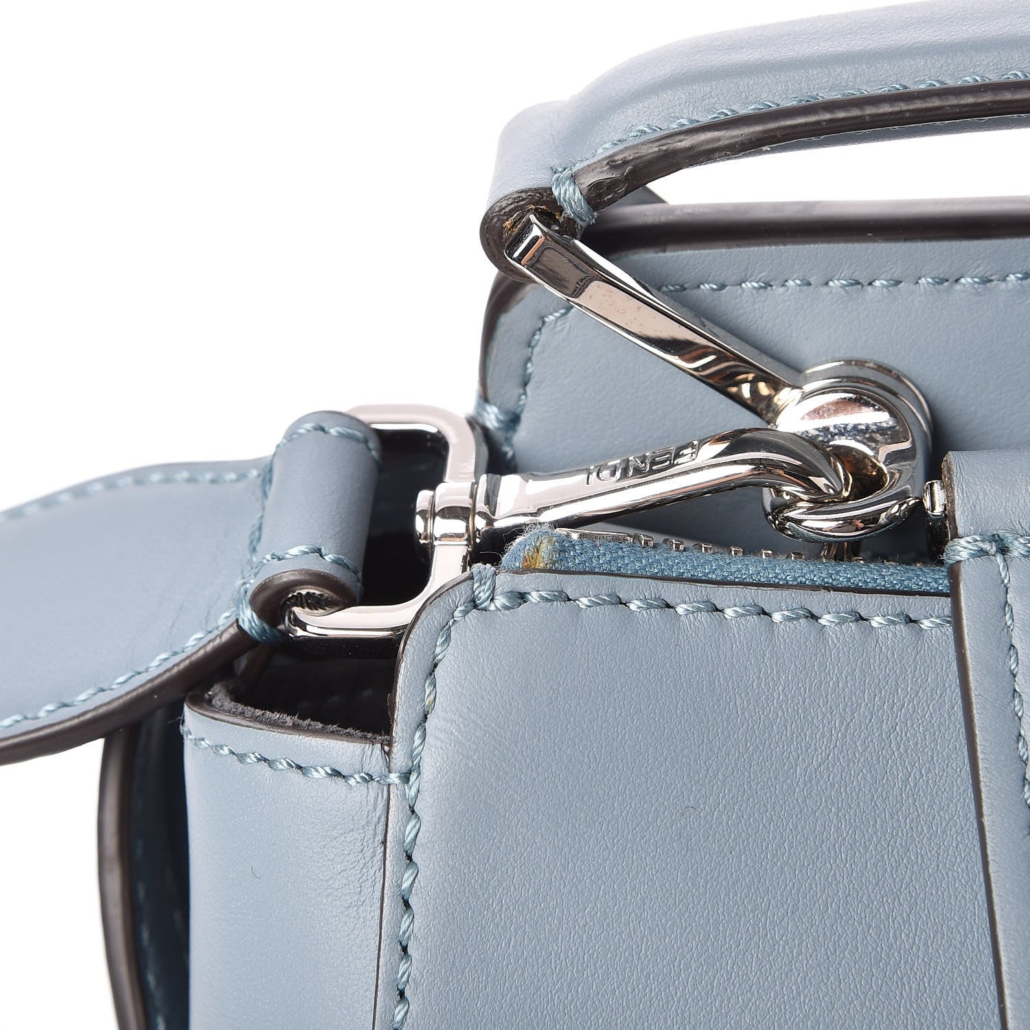 Fendi Vitello Baltico Dolce DotCom Satchel Riviera Blue Notte 9 of 10