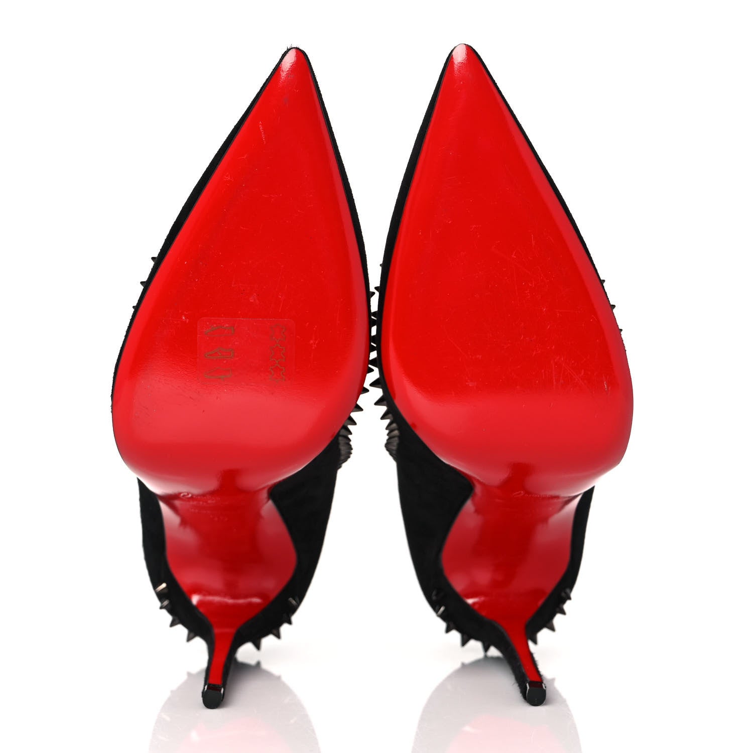 Christian Louboutin Veau Velours Anjalina 100 Pumps 38 Black Gun 5 of 8