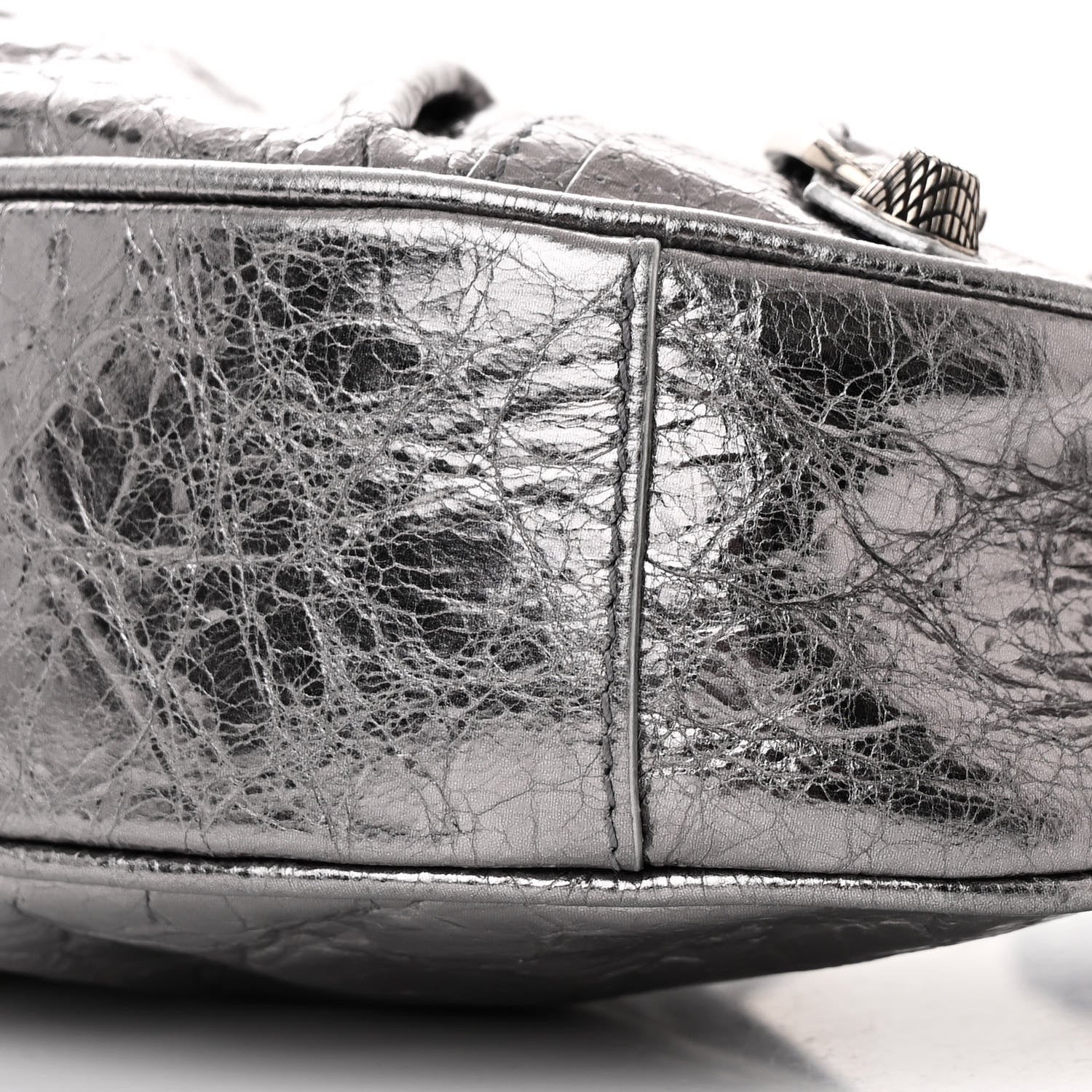 Balenciaga Metallic Agneau Arena Le Cagole Shoulder Bag XS Silver 12 of 13