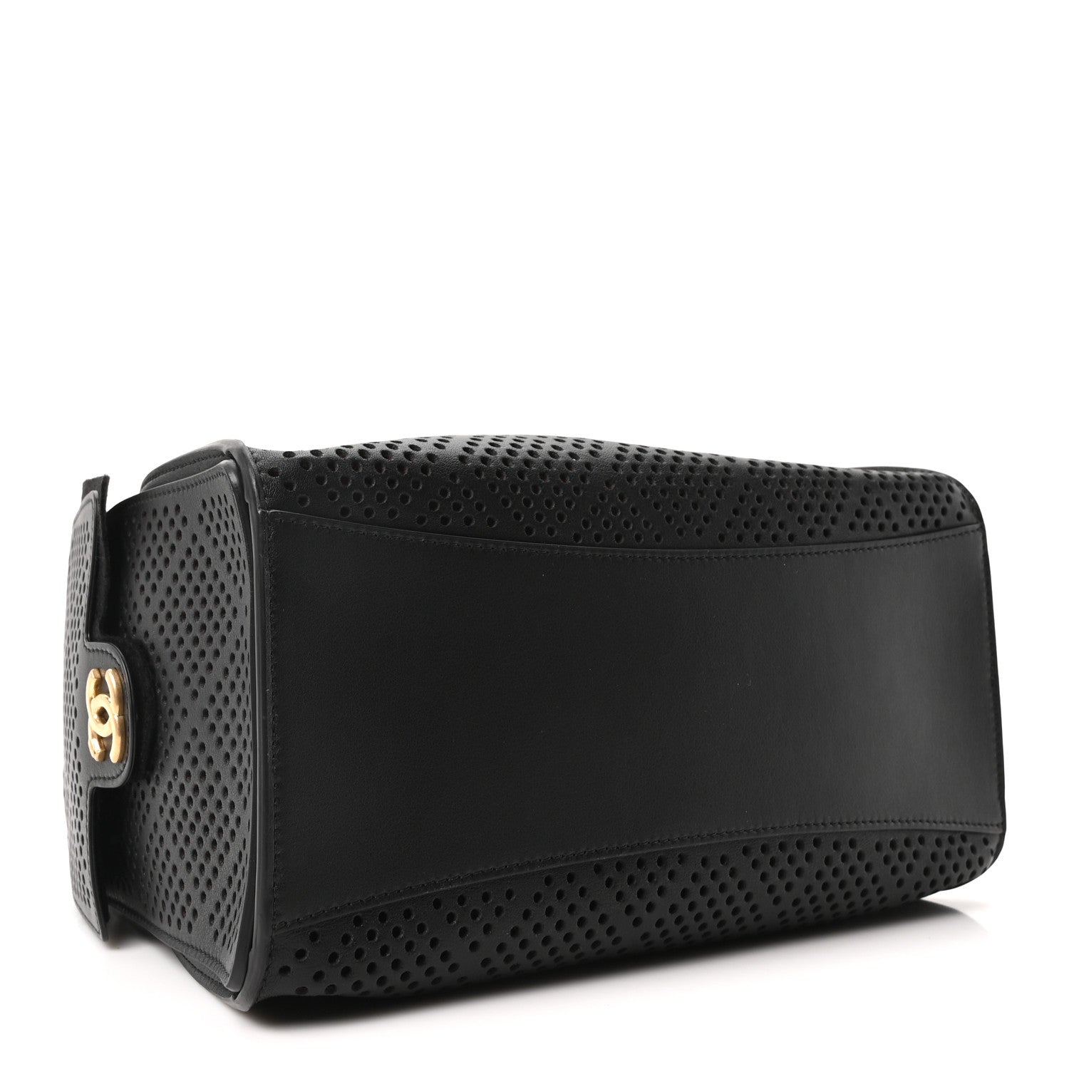 Chanel Perforated Calfskin Small Chanel 25 Handbag Black 4 of 10