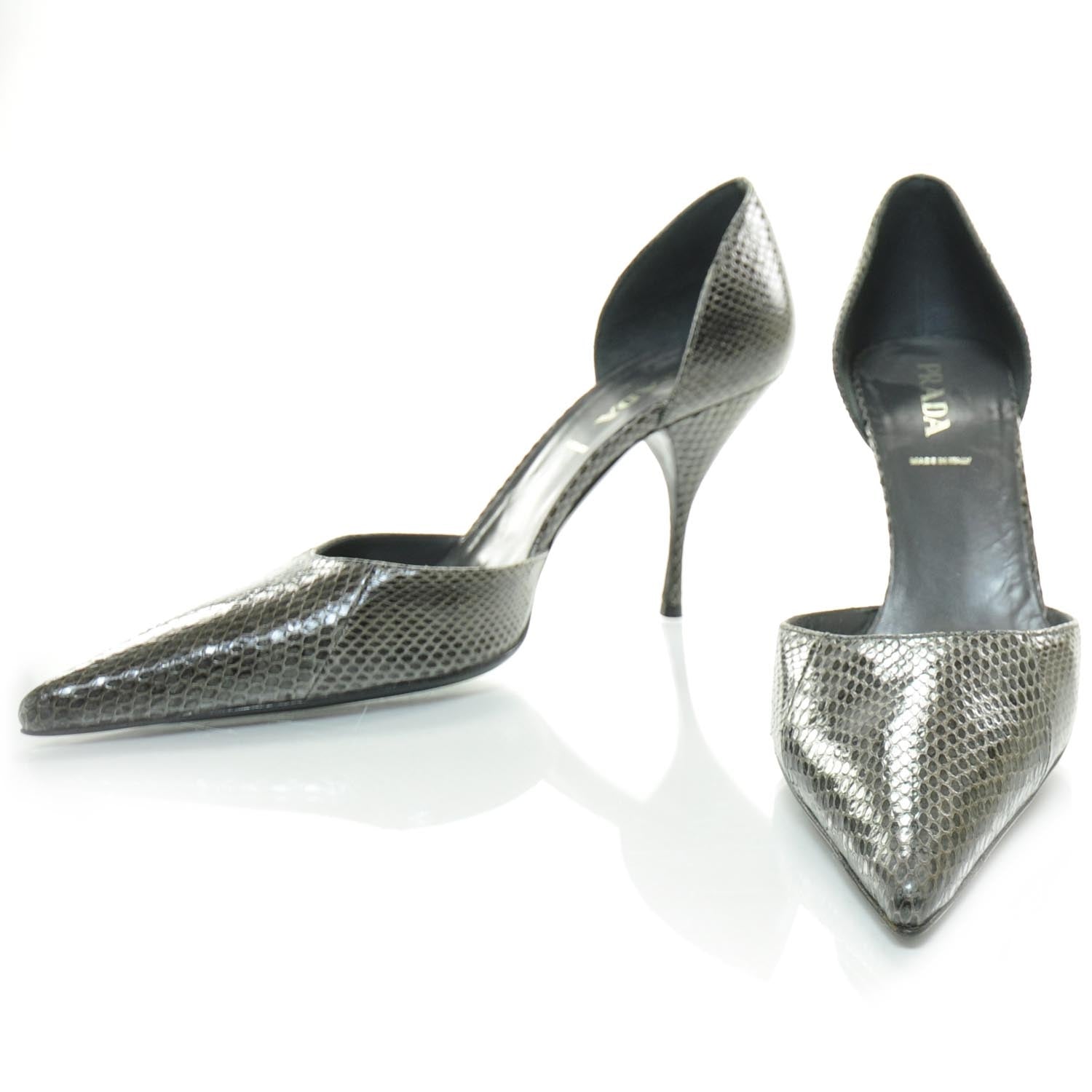 Prada Python Skin Heels 38 1 of 6