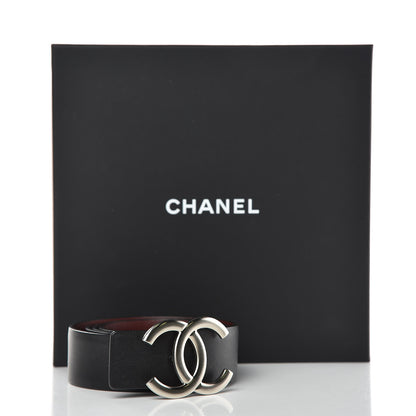 Chanel Calfskin CC Reversible Belt 85 Black Burgundy 7 of 7