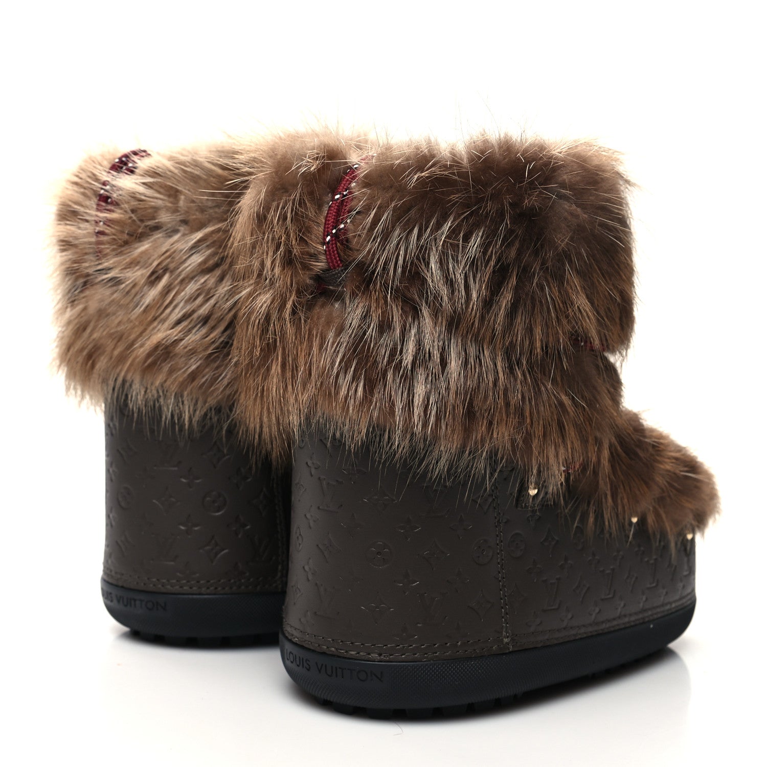Louis Vuitton Beaver Calfskin Monogram Off Piste Flat Half Boots 37 Brown 4 of 7