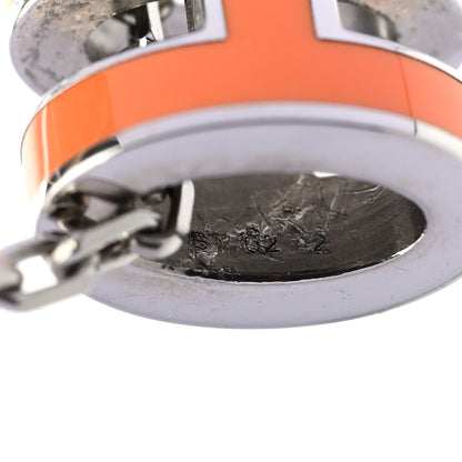 Hermes Lacquered Palladium Mini Pop H Pendant Necklace Orange 7 of 8