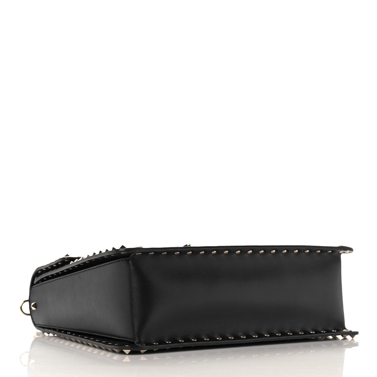 Valentino Garavani Vitello Medium Rockstud Single Handle Flap Bag Black 4 of 15