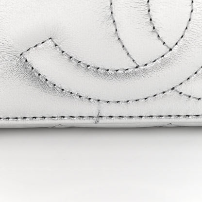Chanel Metallic Lambskin Quilted Pick Me Up Vanity Case Silver 12 of 15