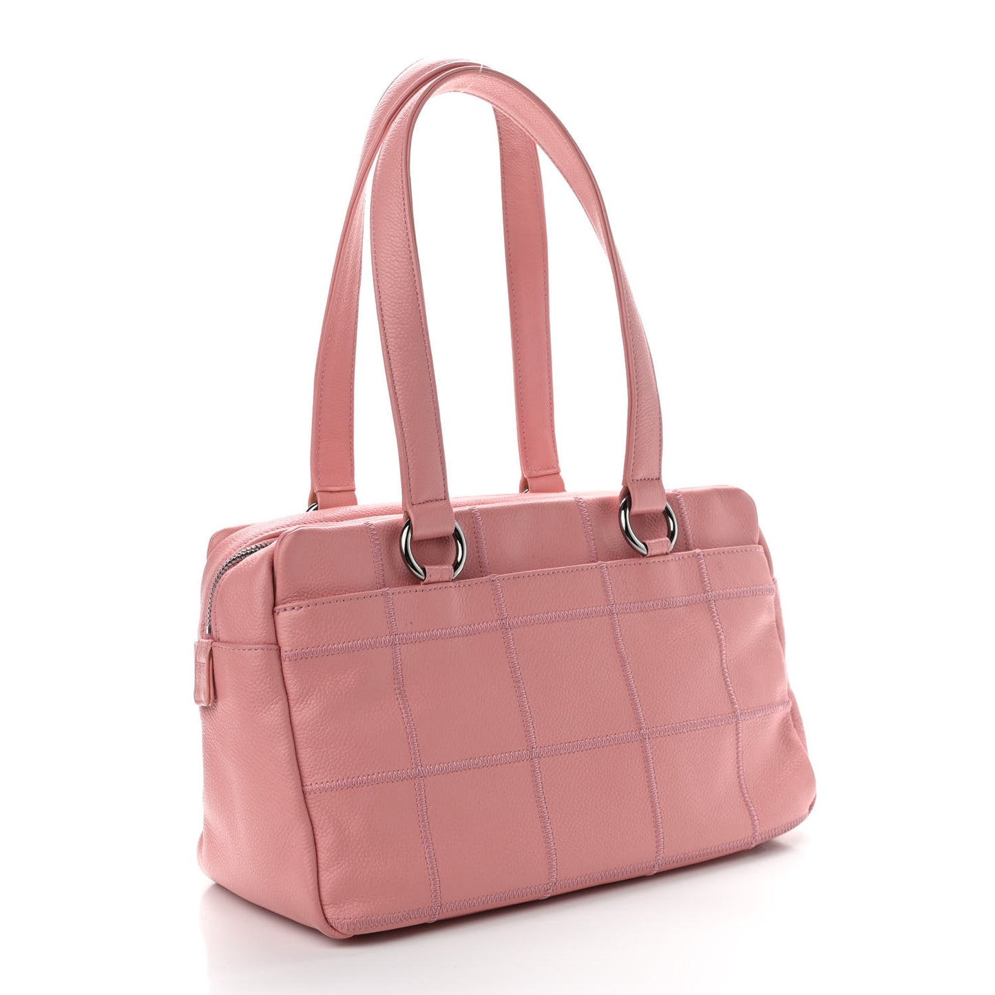 Caviar Square Stitched Bowler Pink