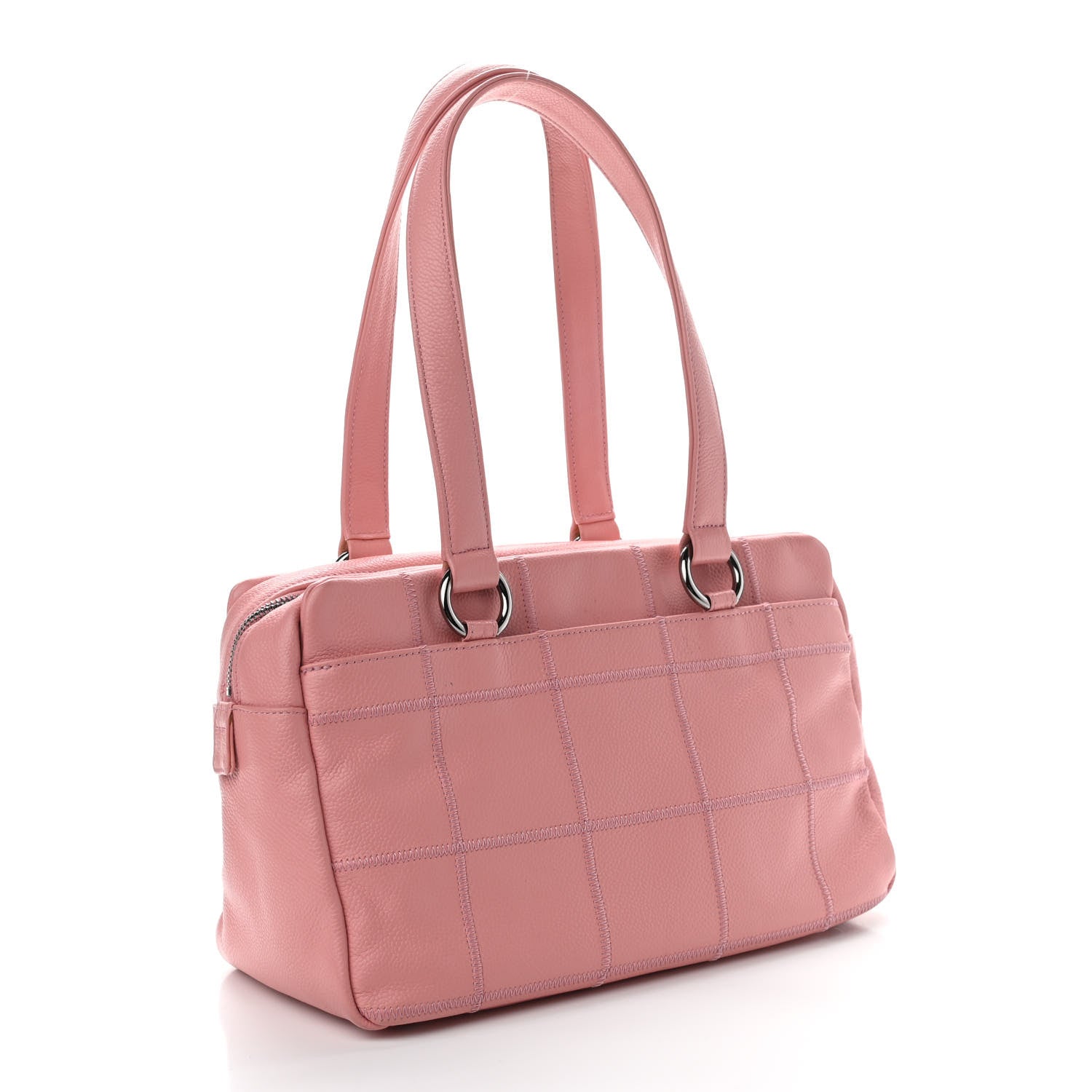 Chanel Caviar Square Stitched Bowler Pink 2 of 9