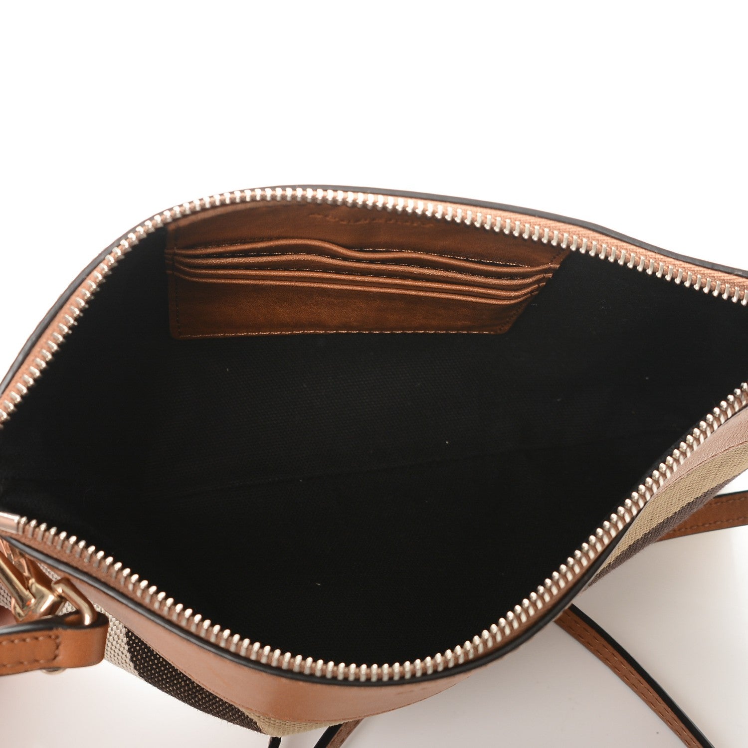 Burberry Mega Check Peyton Crossbody Clutch Bag Saddle Brown 5 of 7