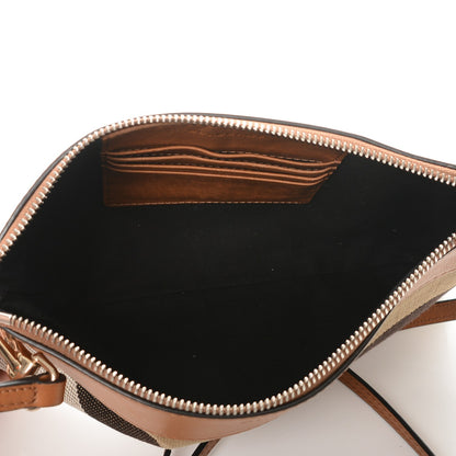 Burberry Mega Check Peyton Crossbody Clutch Bag Saddle Brown 5 of 7