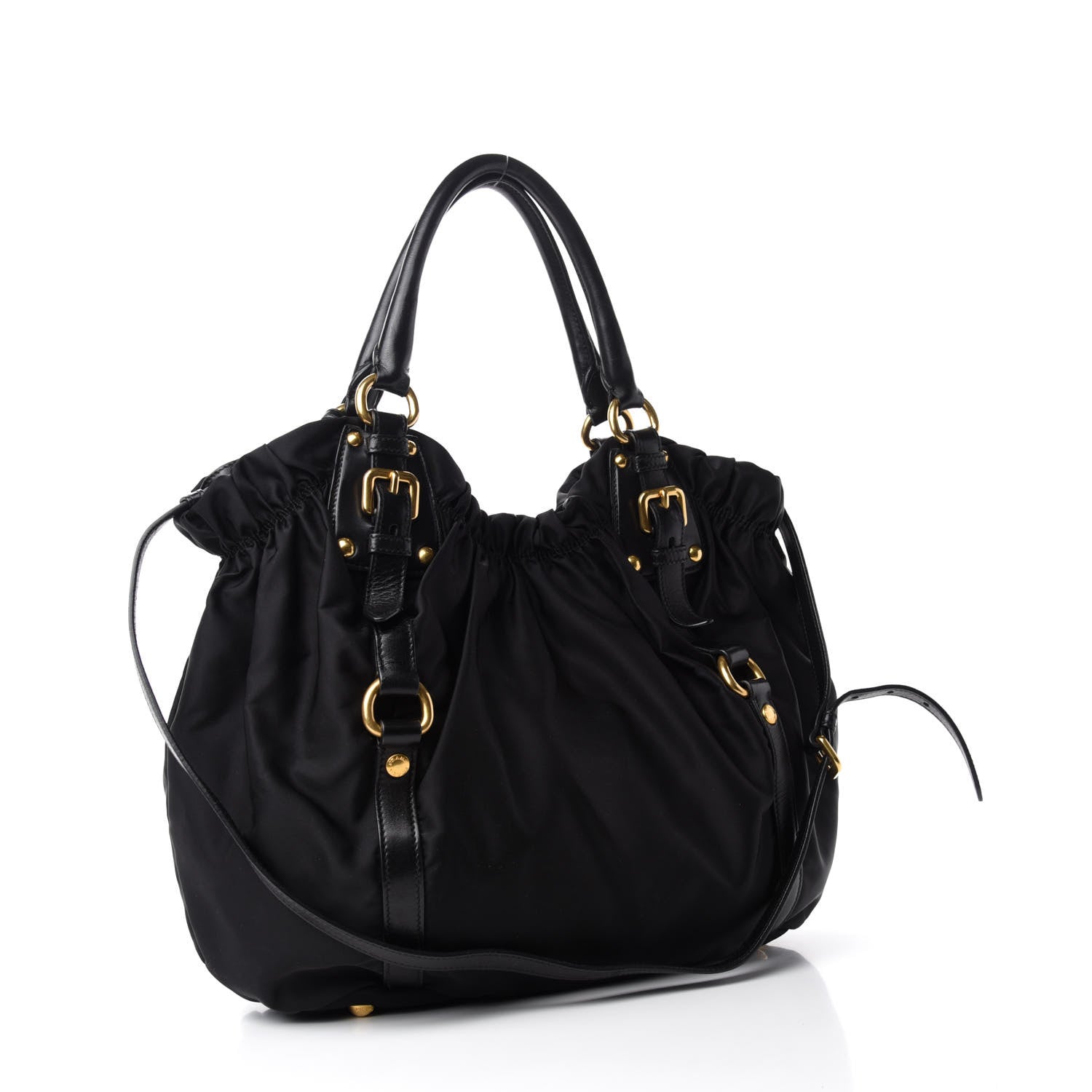 Prada Tessuto Nylon Jacquard Logo Tote Black 3 of 11