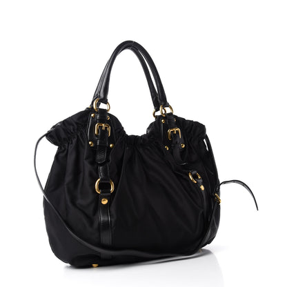 Prada Tessuto Nylon Jacquard Logo Tote Black 3 of 11