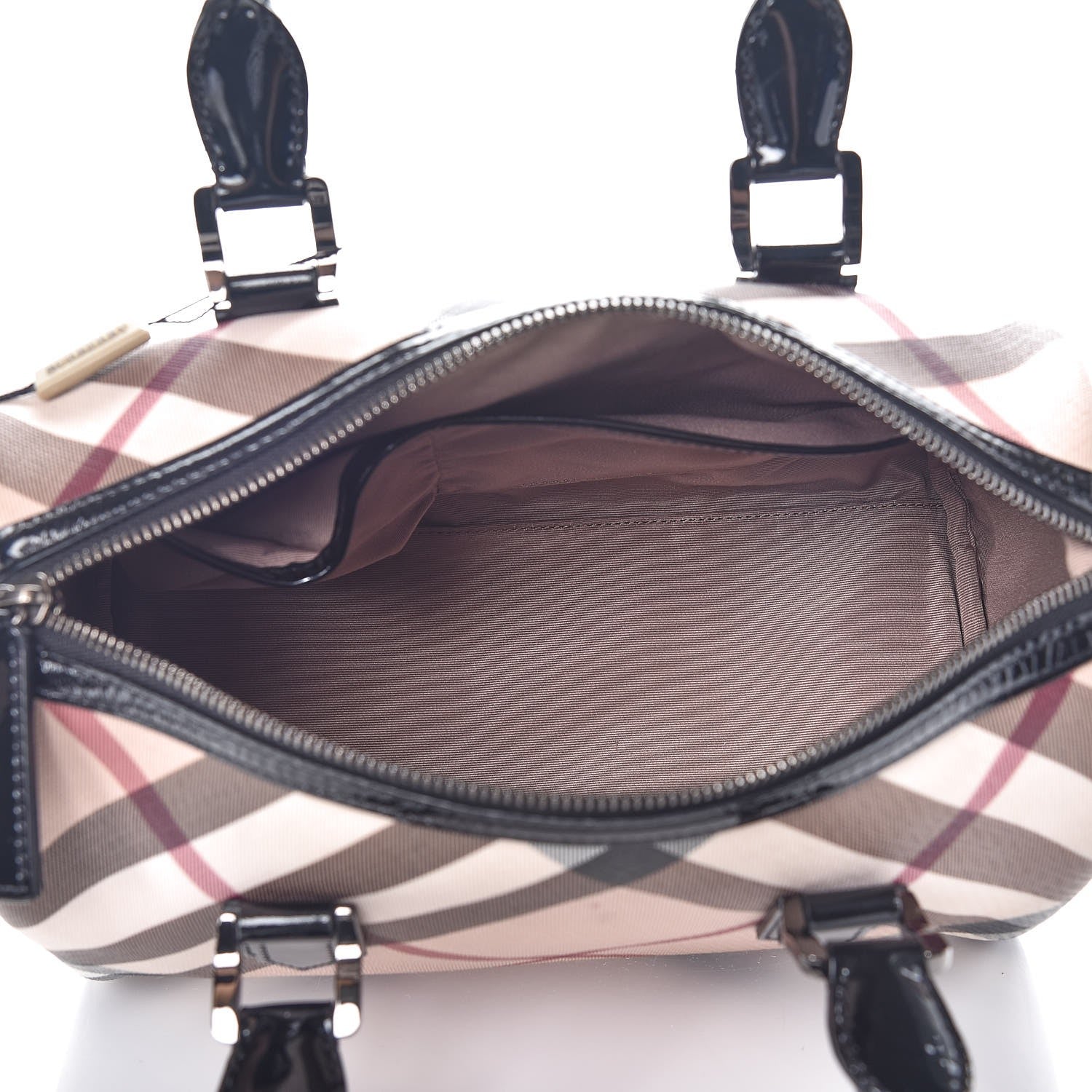 Burberry Supernova Check Patent Small Chester Bowling Bag 5 of 12