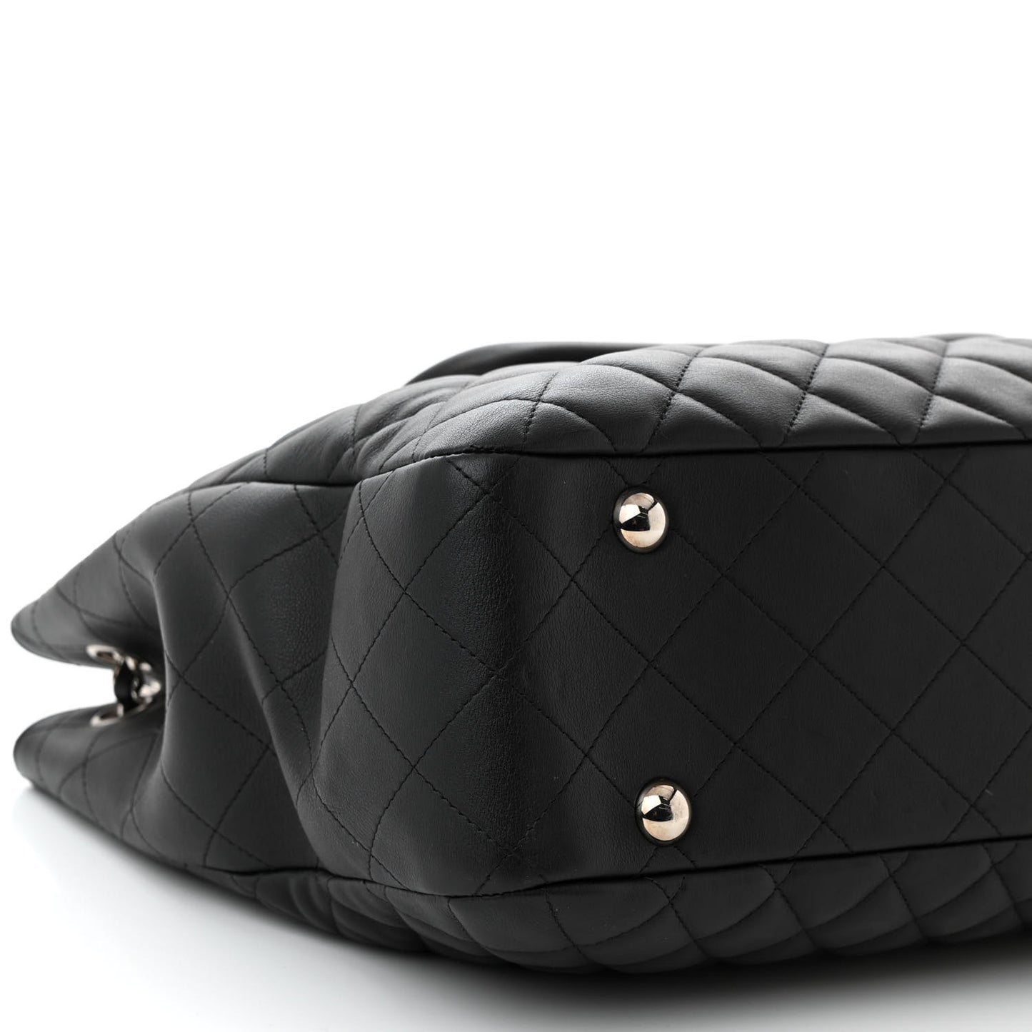 Calfskin Quilted Flap Tote Black