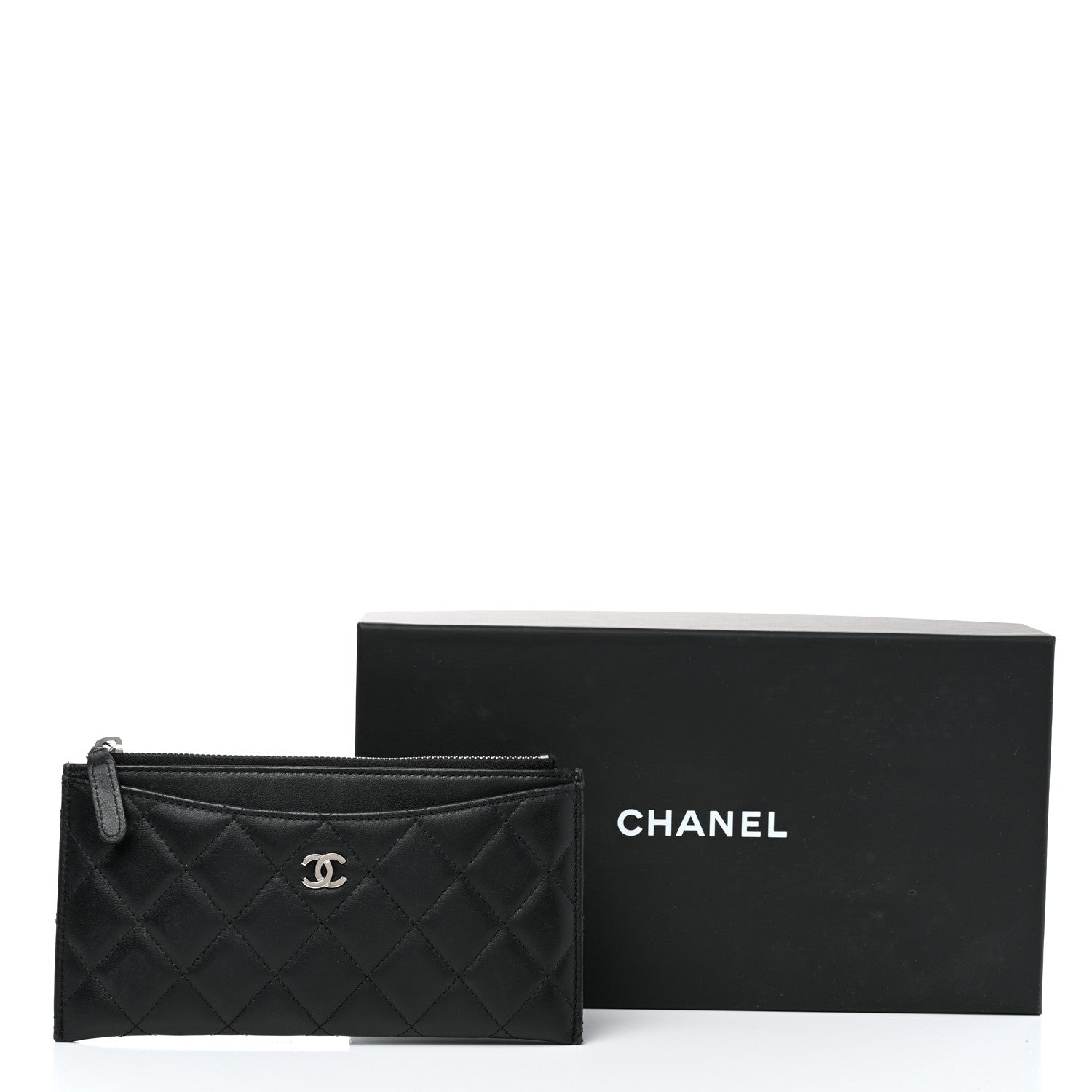 Chanel Lambskin Quilted Classic Zip Pouch Black 12 of 12